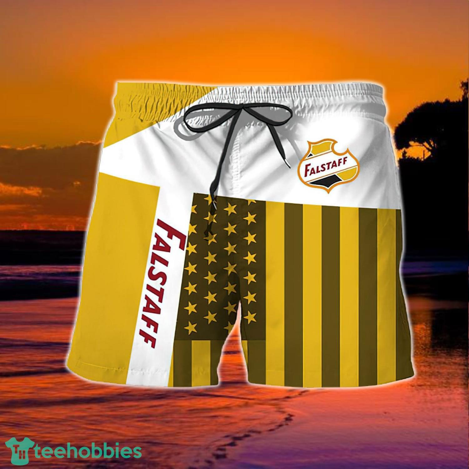 Summer American Flag Patch Falstaff Beer Hawaiian Shorts Product Photo 2