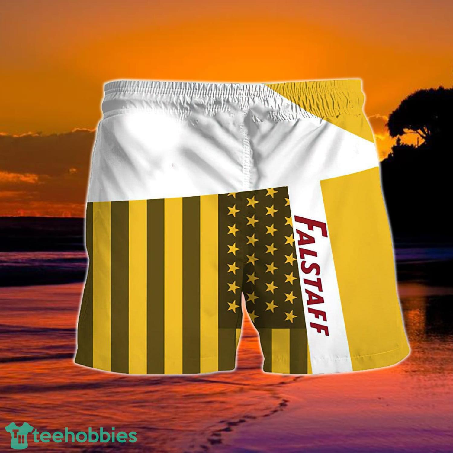 Summer American Flag Patch Falstaff Beer Hawaiian Shorts Product Photo 1