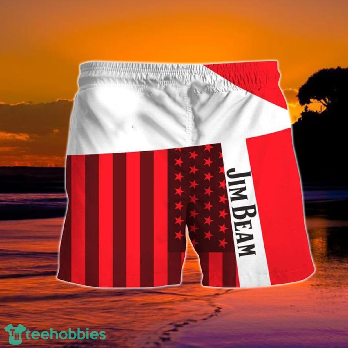 Summer American Flag Patch Jim Beam Hawaiian Shorts Product Photo 1