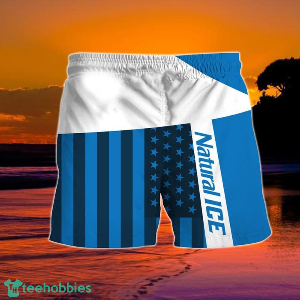 Summer American Flag Patch Natural Ice Hawaiian Shorts Product Photo 2
