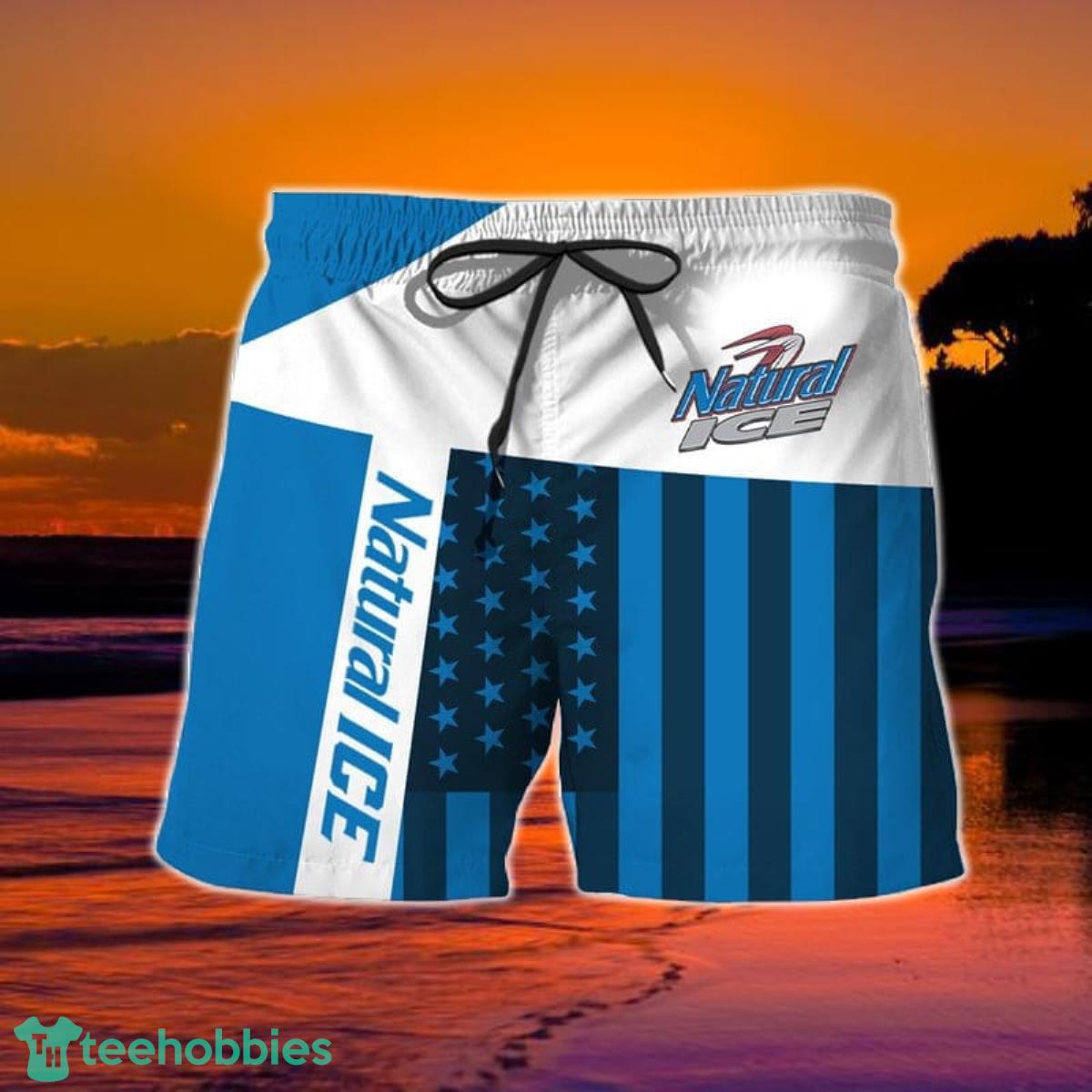 Summer American Flag Patch Natural Ice Hawaiian Shorts Product Photo 1