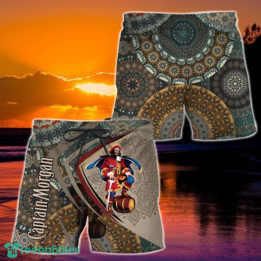 Summer Boho Mandala Captain Morgan Hawaiian Shorts Product Photo 1