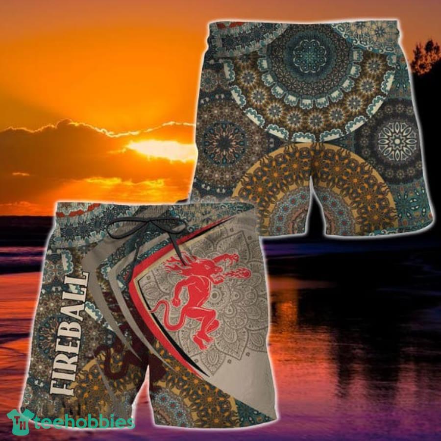 Summer Boho Mandala Fireball Whisky Hawaiian Shorts Product Photo 1