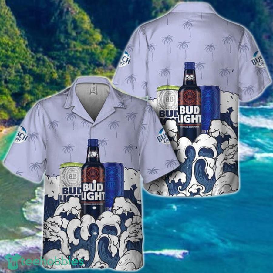 Summer Waves Bud Light Hawaiian Shirt For Men And Women Product Photo 1