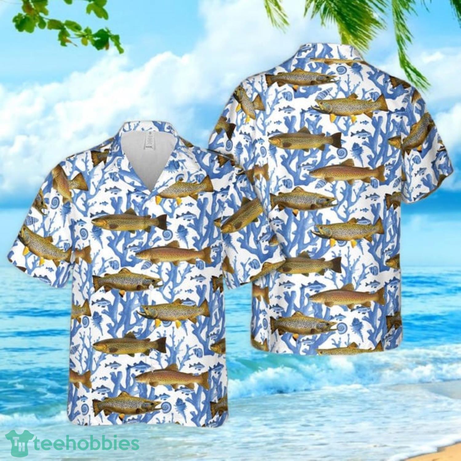 The brown trout (Salmo trutta) Aloha Hawaiian Shirt Summer Gift