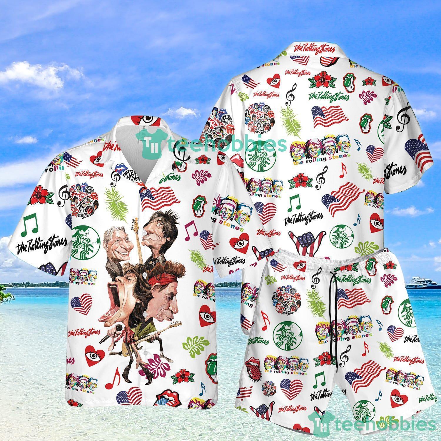 The Rolling Stone Band Summer Set Hawaiian Shirt And Shorts Product Photo 1 The Rolling Stone Band Summer Set Hawaiian Shirt And Shorts Product Photo 1