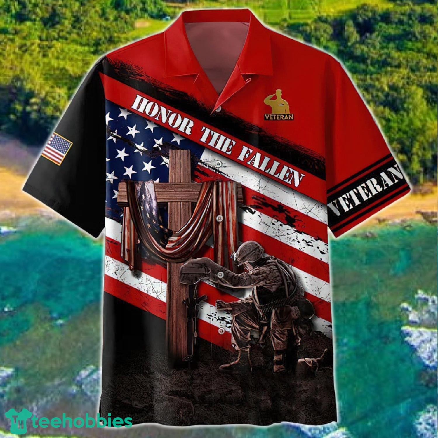 US Flag Honor The Fallen Veteran Hawaii Shirt Product Photo 2