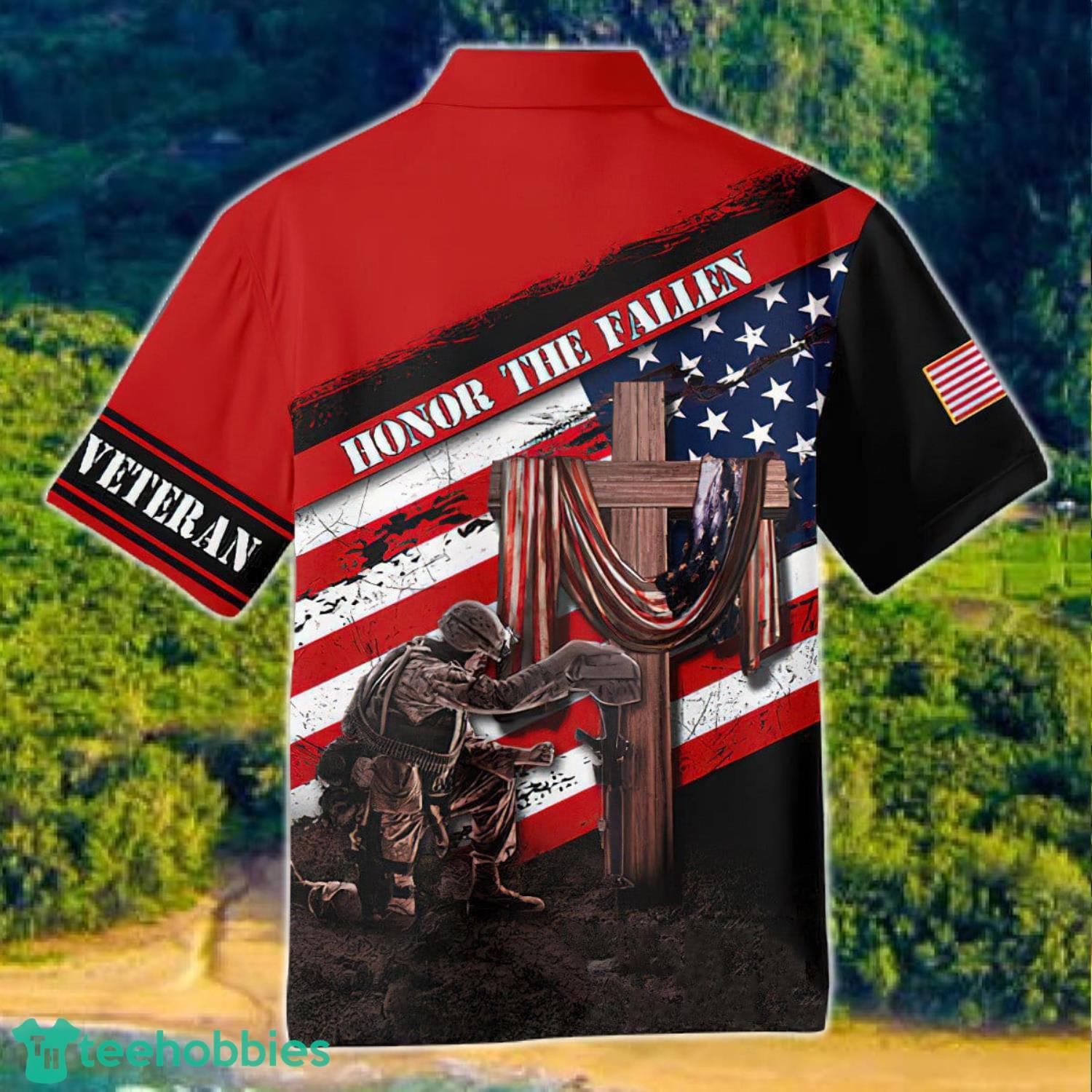 US Flag Honor The Fallen Veteran Hawaii Shirt Product Photo 1