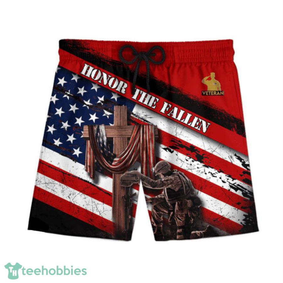 US Flag Honor The Fallen Veteran Shorts Product Photo 1