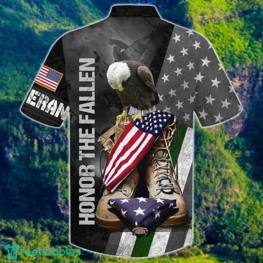 USA Flag Eagle Honor The Fallen Veteran Hawaii Shirt Product Photo 2