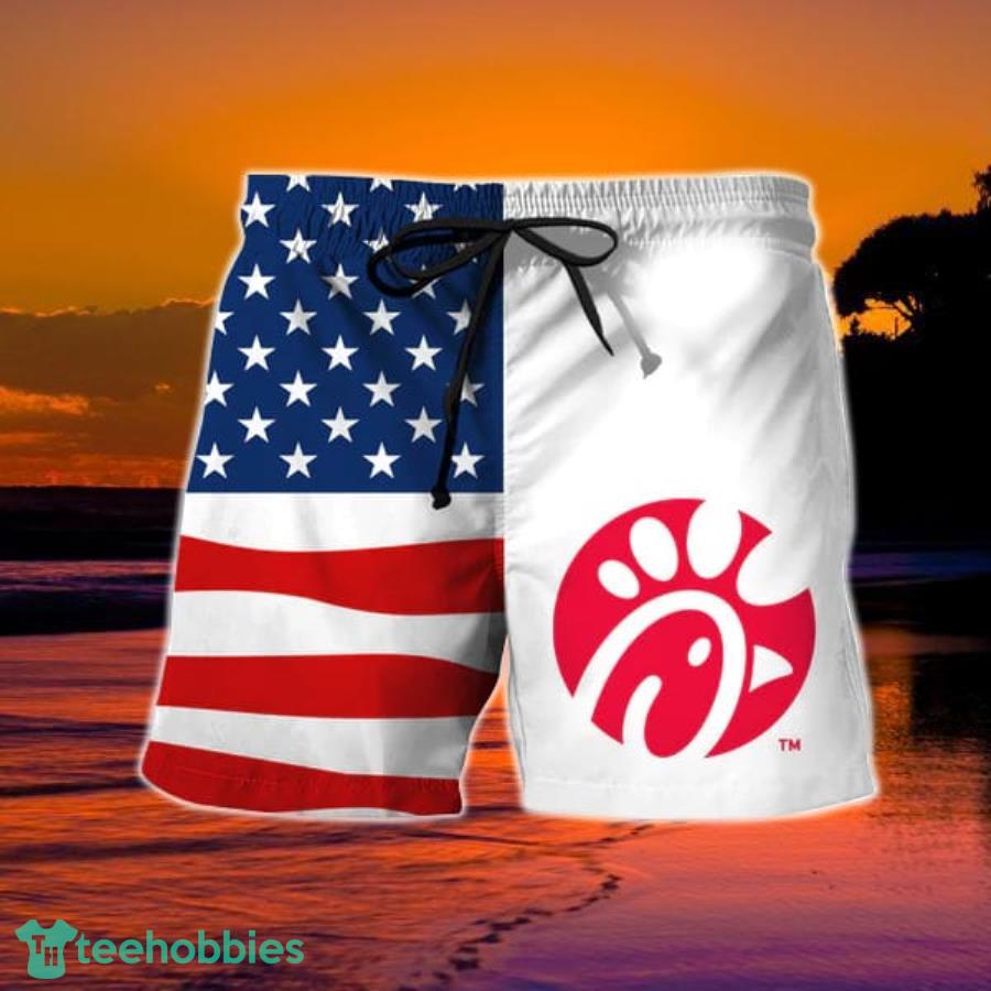 USA Flag Fourth Of July Chick-Fil-A Hawaiian Shorts Product Photo 1