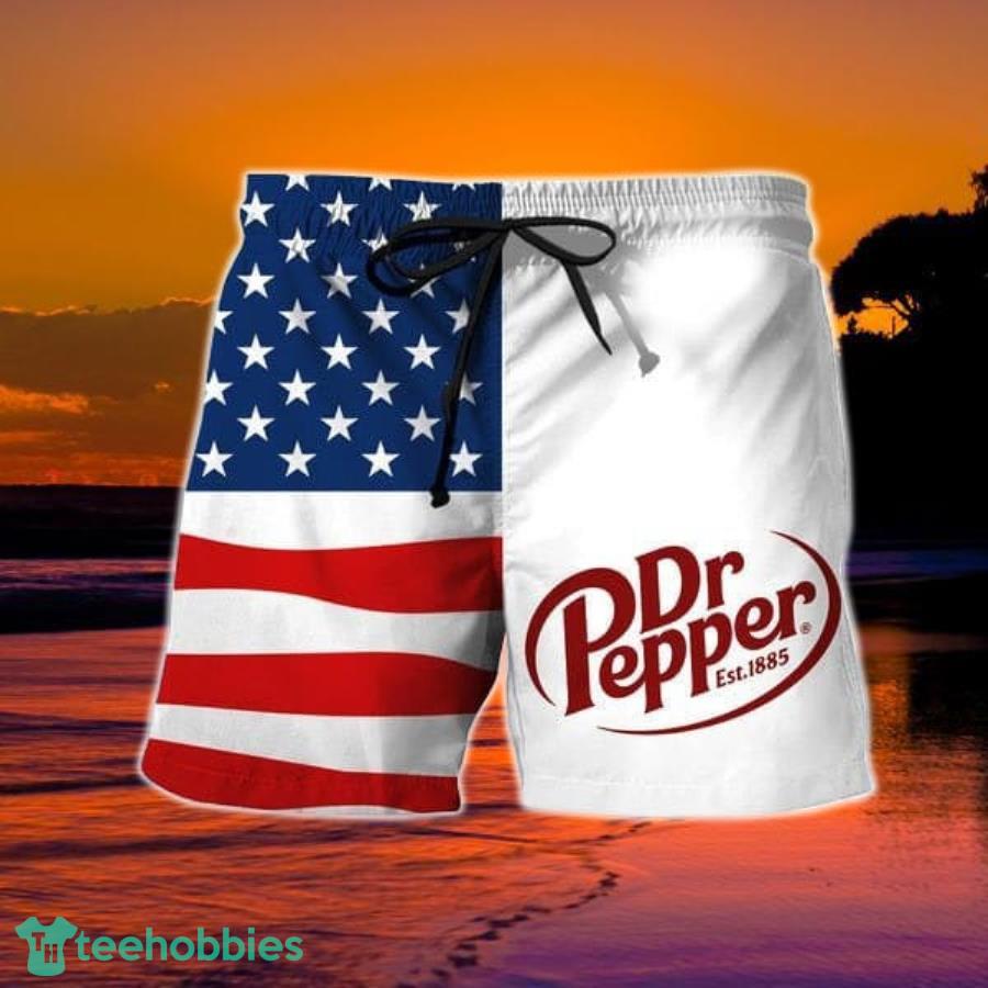 USA Flag Fourth Of July Dr Pepper Hawaiian Shorts Product Photo 2