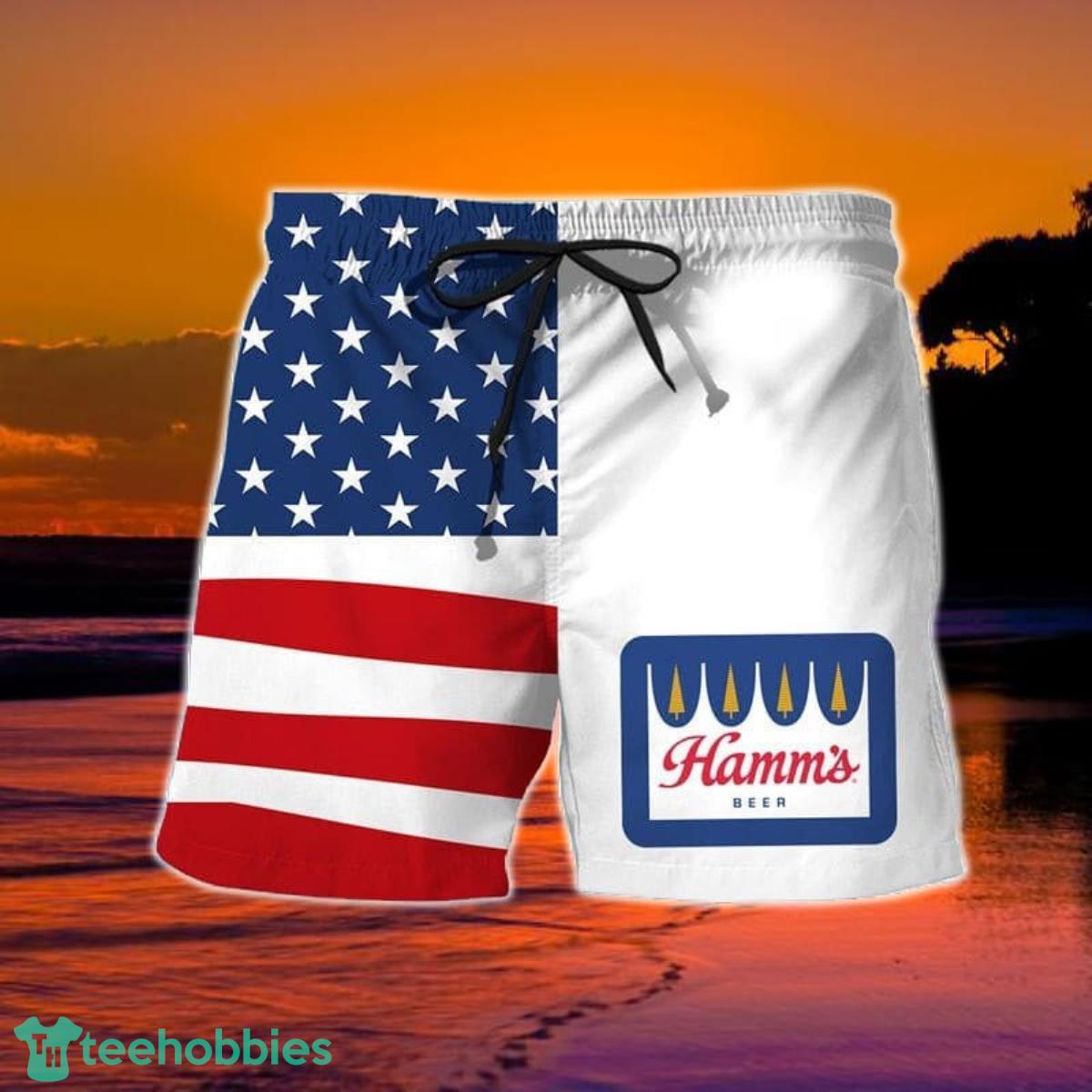 USA Flag Fourth Of July Hamms Hawaiian Shorts Product Photo 2