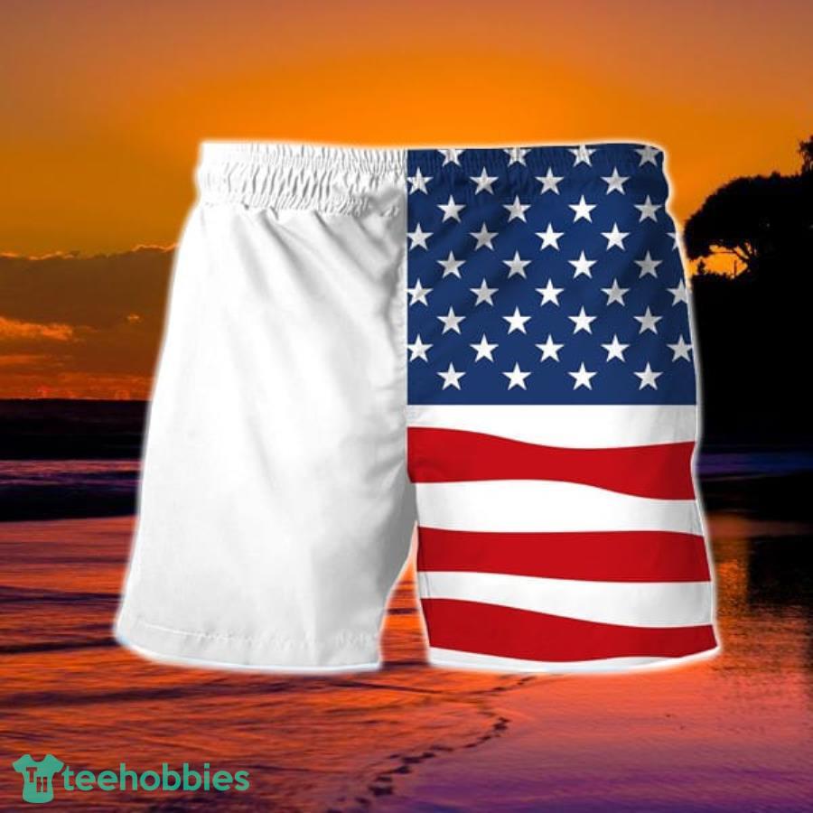 USA Flag Fourth Of July Modelo Negra Hawaiian Shorts Product Photo 2