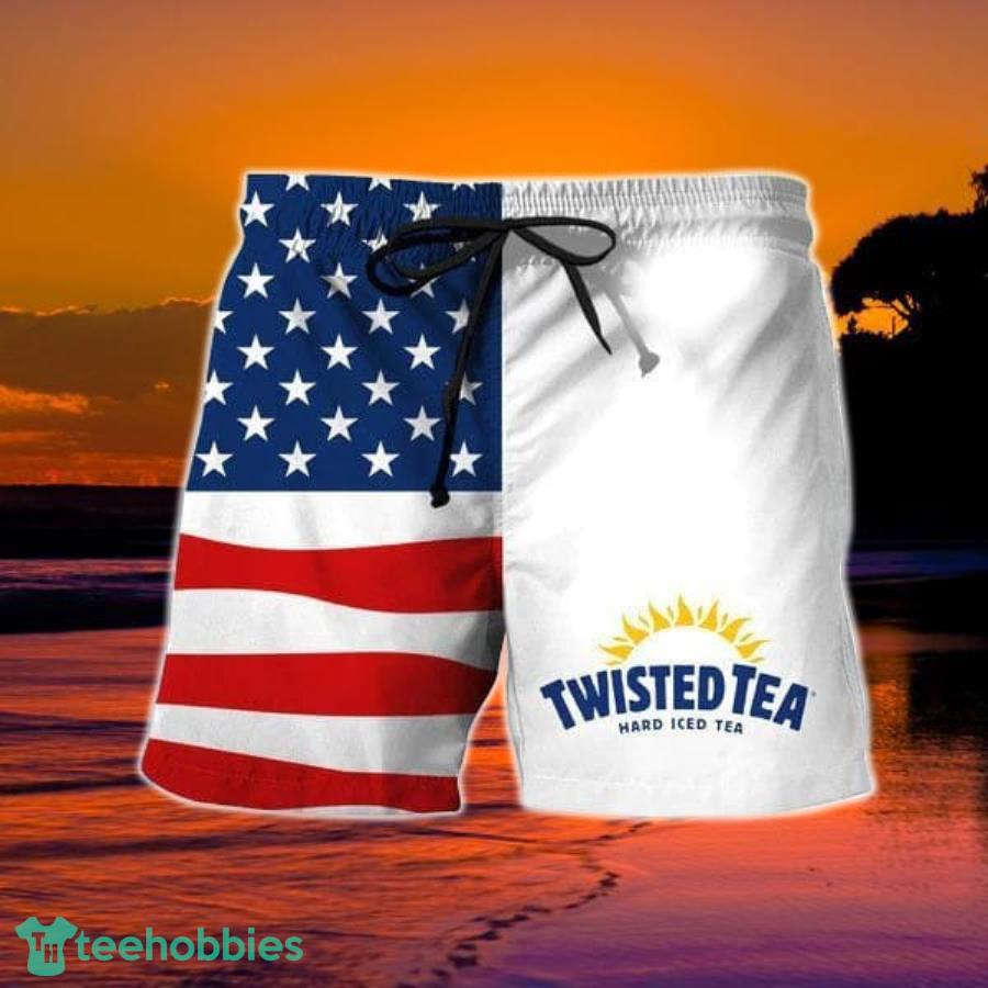 USA Flag Fourth Of July Twisted Tea Hawaiian Shorts Product Photo 1