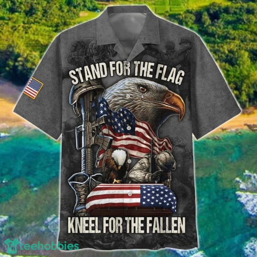 USA Flag Stand For The Flag Kneel For The Fallen Veteran Hawaii Shirt Product Photo 2