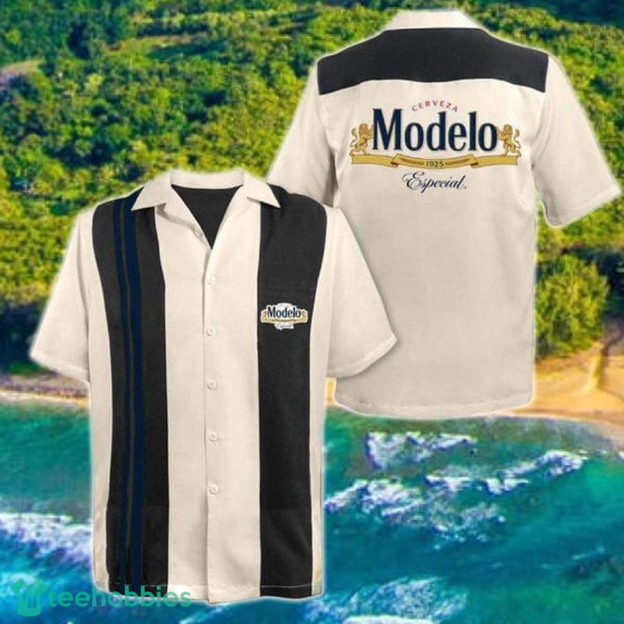 Vintage Beige Modelo Beer Hawaii Shirt Product Photo 1