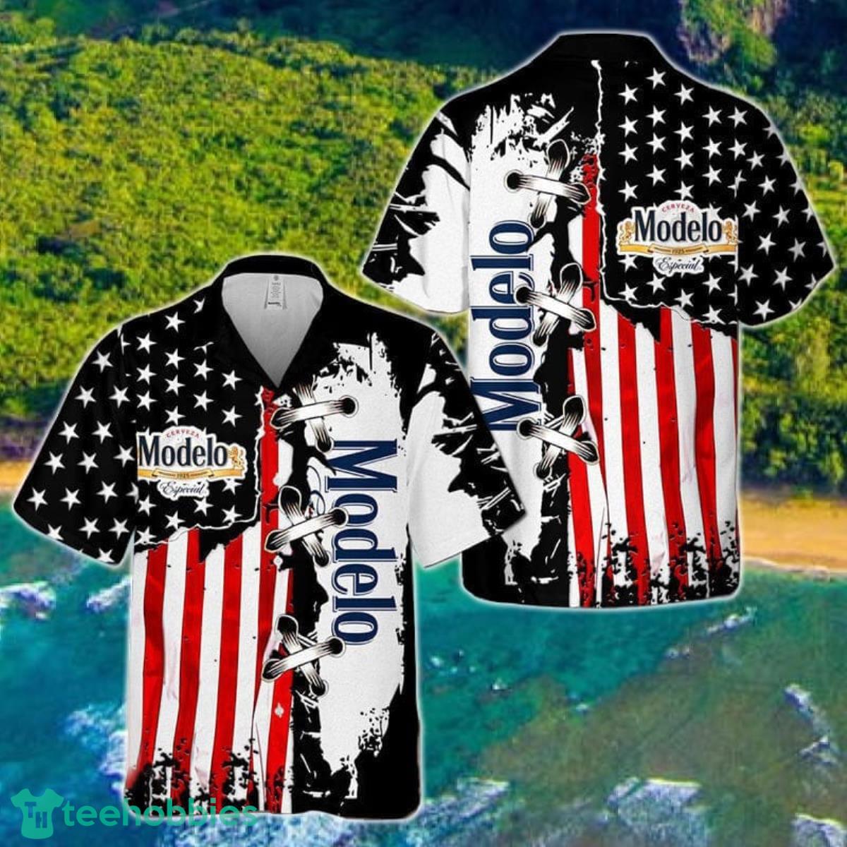 Vintage USA Flag Modelo Beer Hawaiian Shirt Gift Ideas 2023 Product Photo 1