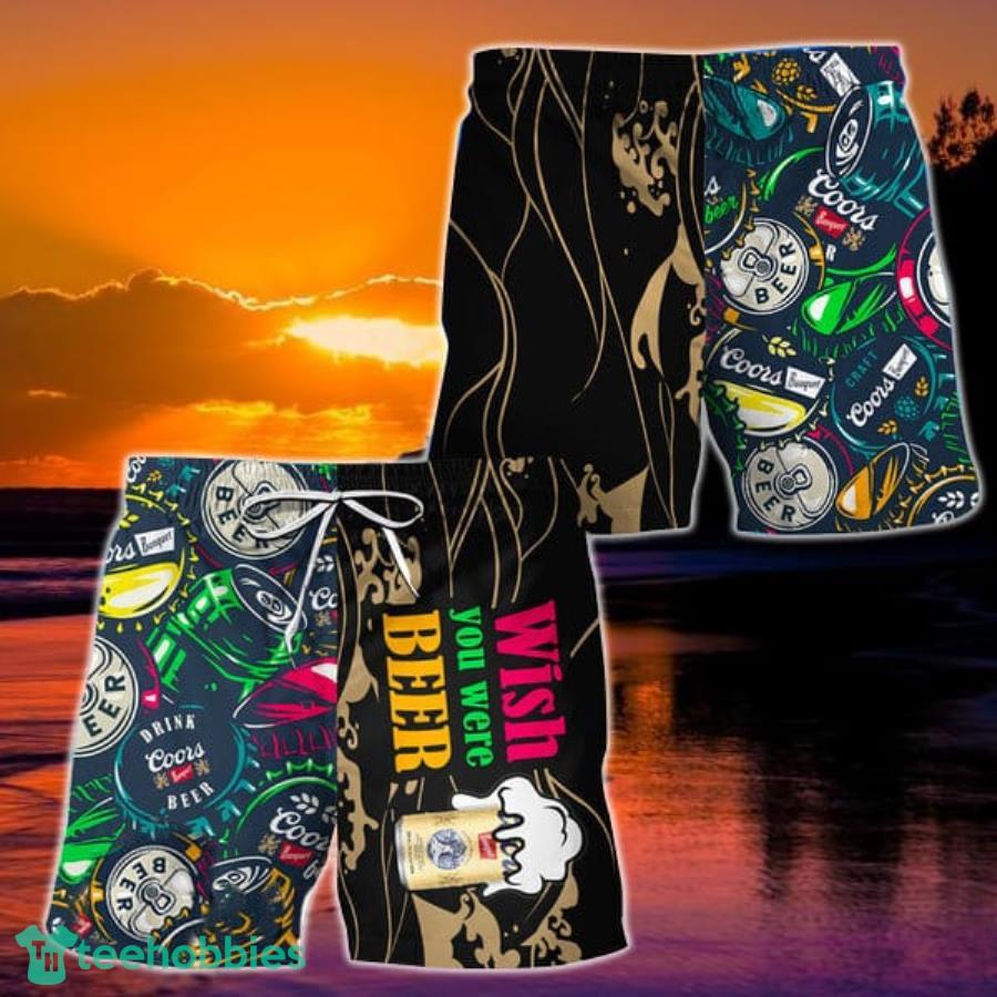 Wish You Were Beer Coors Banquet Hawaiian Shorts Product Photo 1