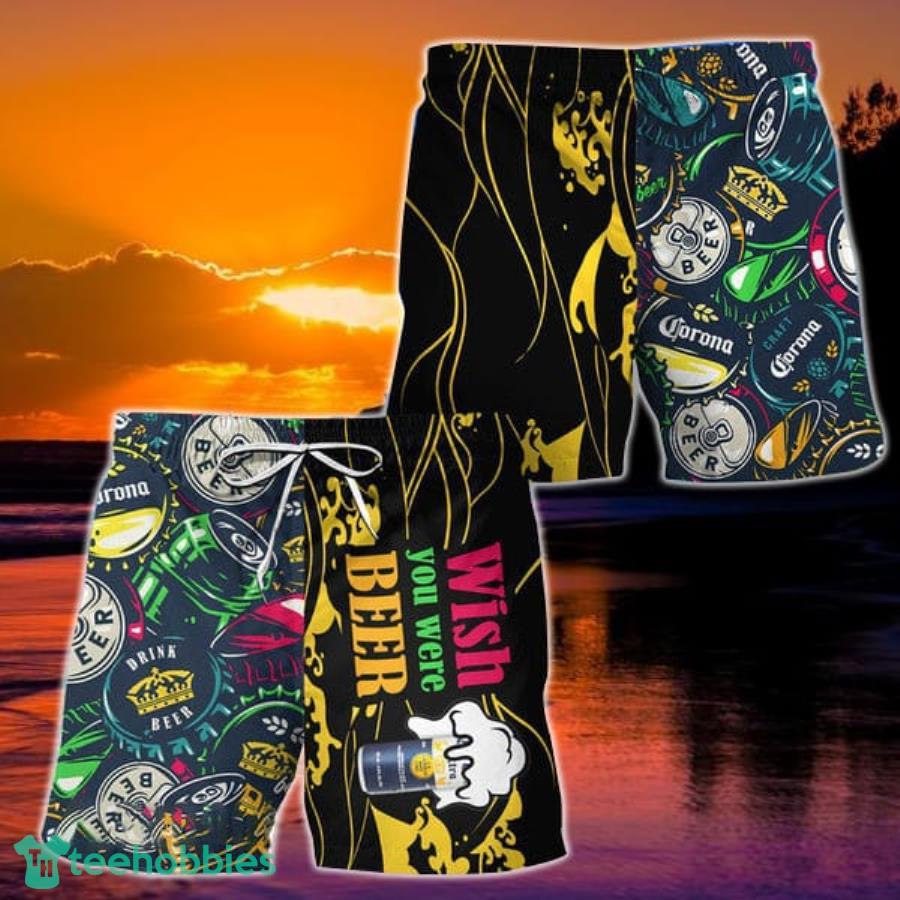 Wish You Were Beer Corona Extra Hawaiian Shorts Product Photo 1