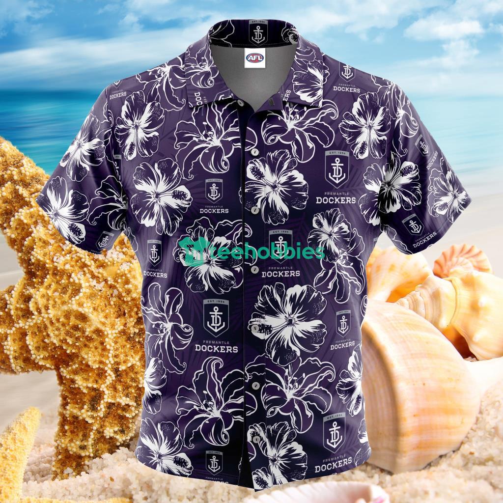 AFL Fremantle Dockers 'Floral' Tropical Hawaiian Shirt image AFL Fremantle Dockers 'Floral' Tropical Hawaiian Shirt - AFL Fremantle Dockers 'Floral' Tropical Hawaiian Shirt