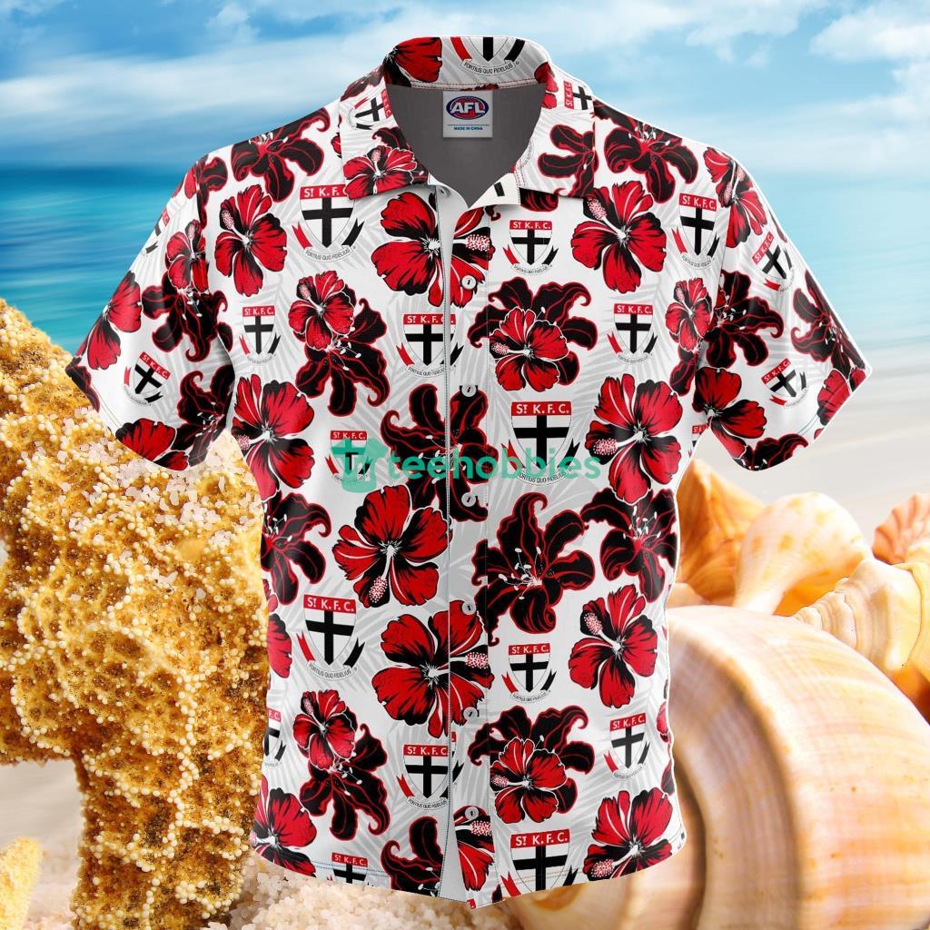 Afl St Kilda 'Floral' Hawaiian Aloha Shirt Hawaiian Shorts Beach Short Sleeve image Afl St Kilda 'Floral' Hawaiian Aloha Shirt Hawaiian Shorts Beach Short Sleeve - Afl St Kilda 'Floral' Hawaiian Aloha Shirt Hawaiian Shorts Beach Short Sleeve