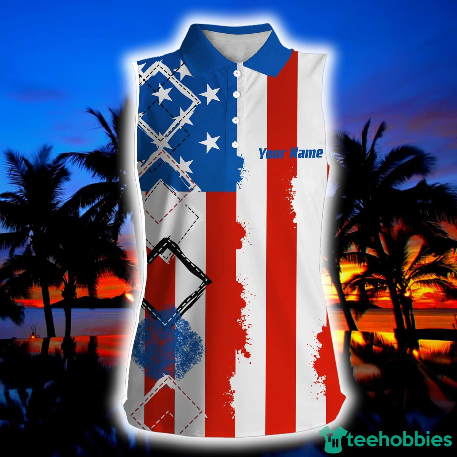 American Flag Patriot Custom Name Golf Shirts For Women, Gift For The Golfers Product Photo 1 American Flag Patriot Custom Name Golf Shirts For Women, Gift For The Golfers Product Photo 1
