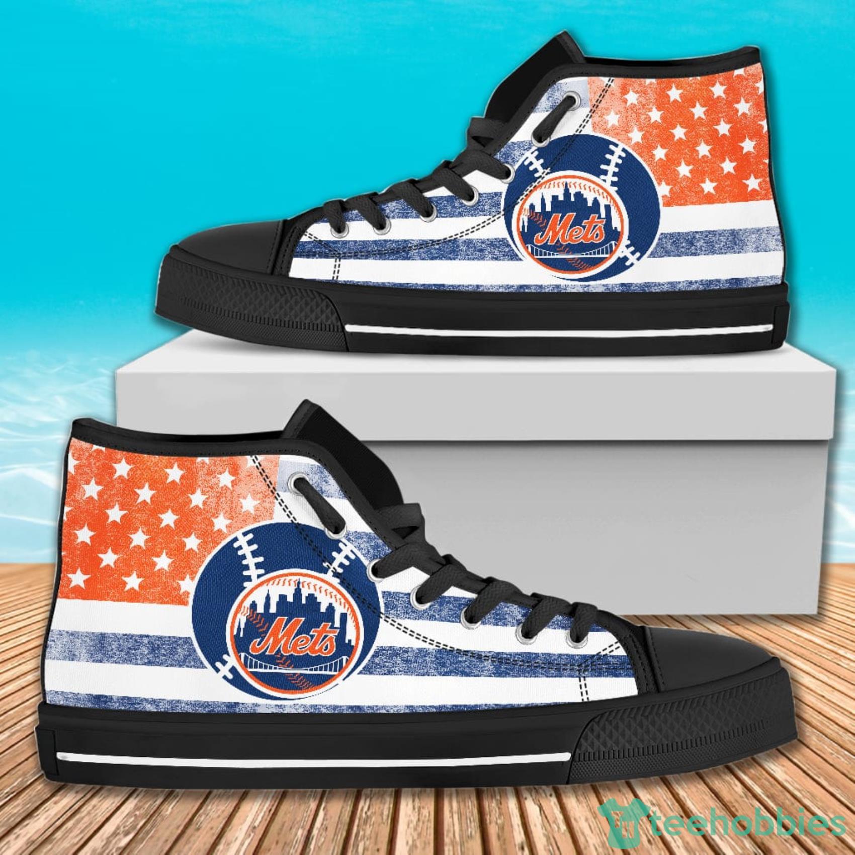 American Flag Rugby New York Mets High Top Canvas Shoes For Men And Women Product Photo 1