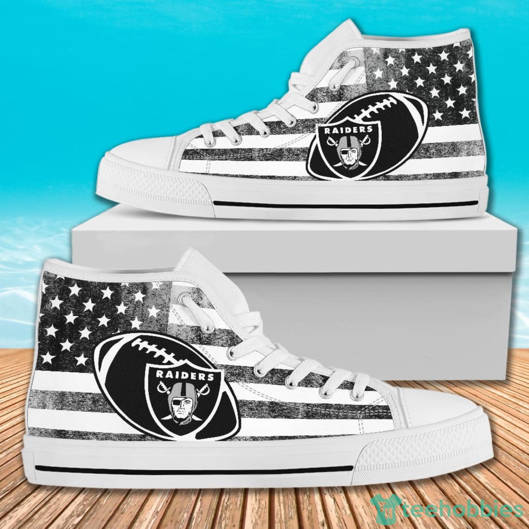 American Flag Rugby Oakland Raiders High Top Canvas Shoes For Men And Women Product Photo 2
