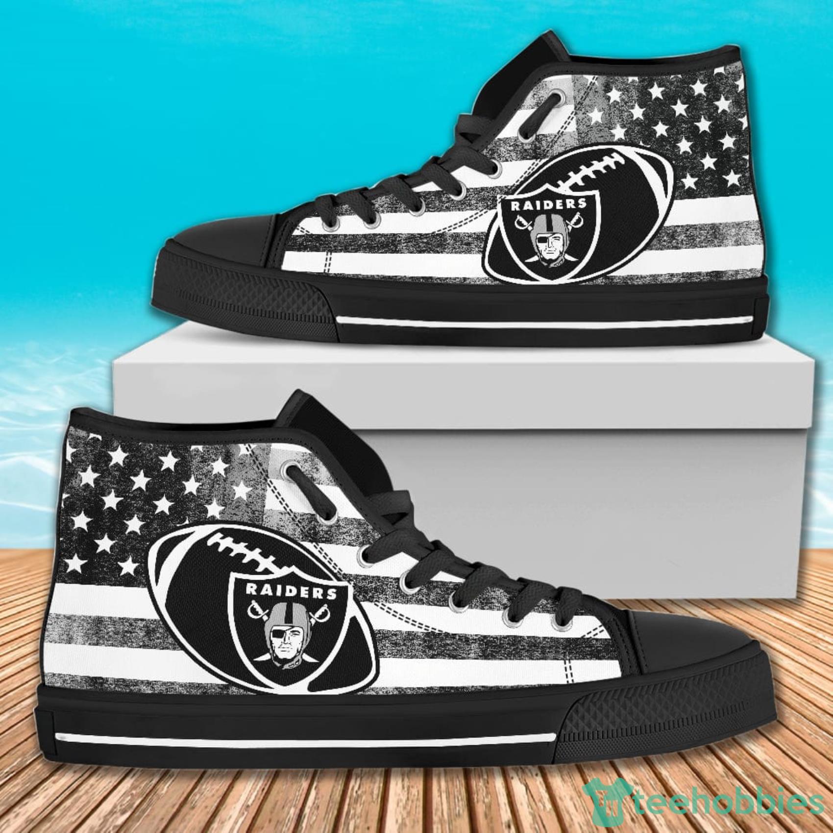 American Flag Rugby Oakland Raiders High Top Canvas Shoes For Men And Women Product Photo 1