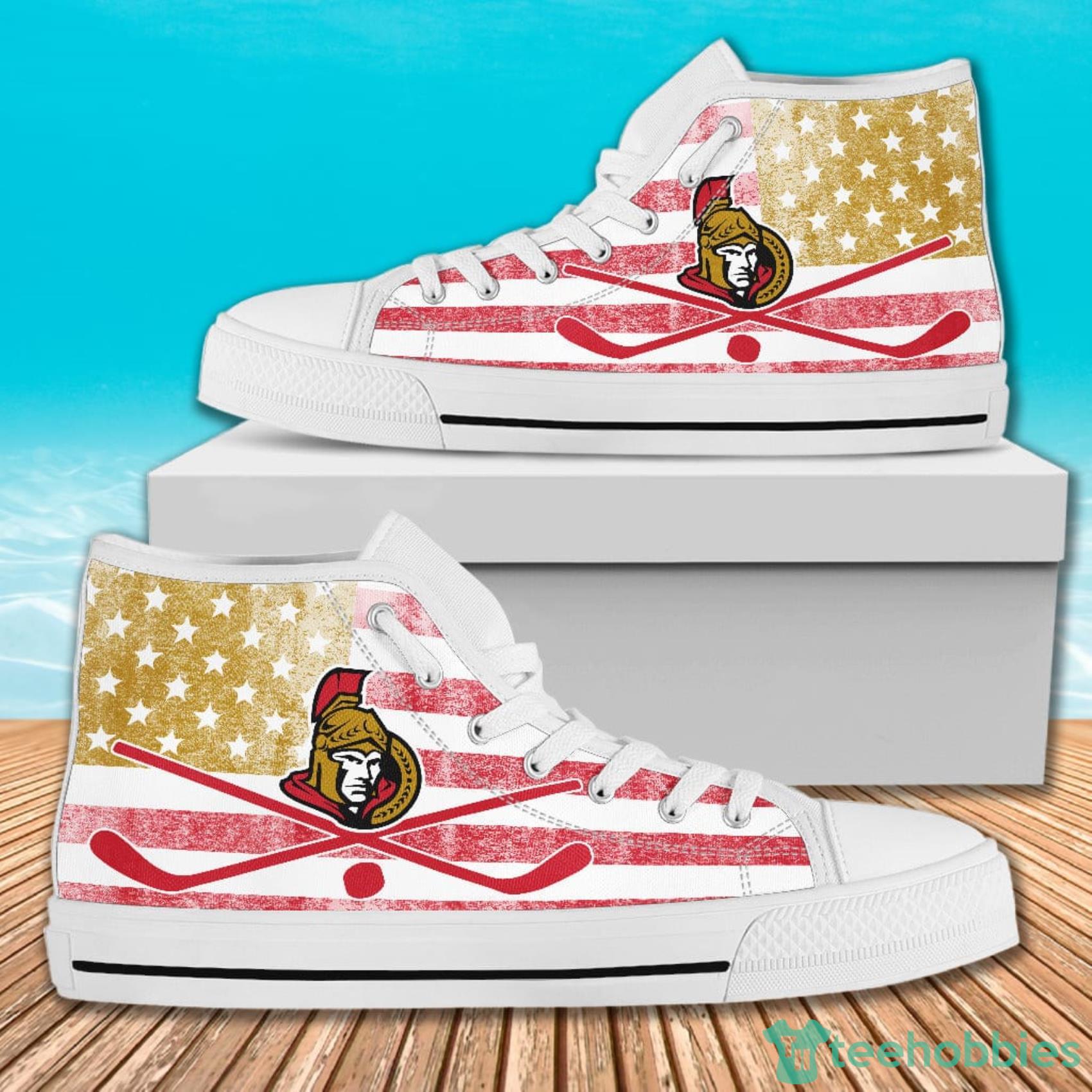 American Flag Rugby Ottawa Senators High Top Canvas Shoes For Men And Women Product Photo 2