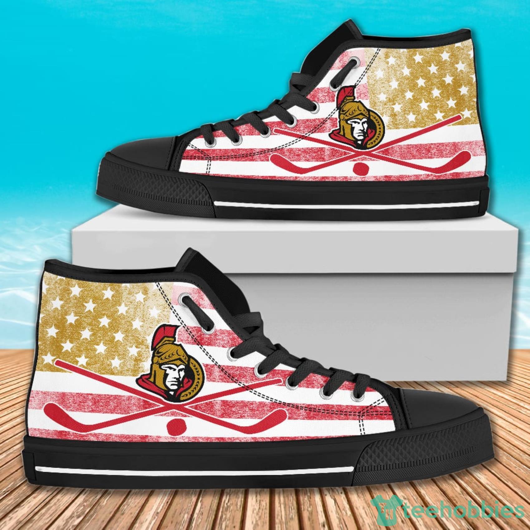 American Flag Rugby Ottawa Senators High Top Canvas Shoes For Men And Women Product Photo 1