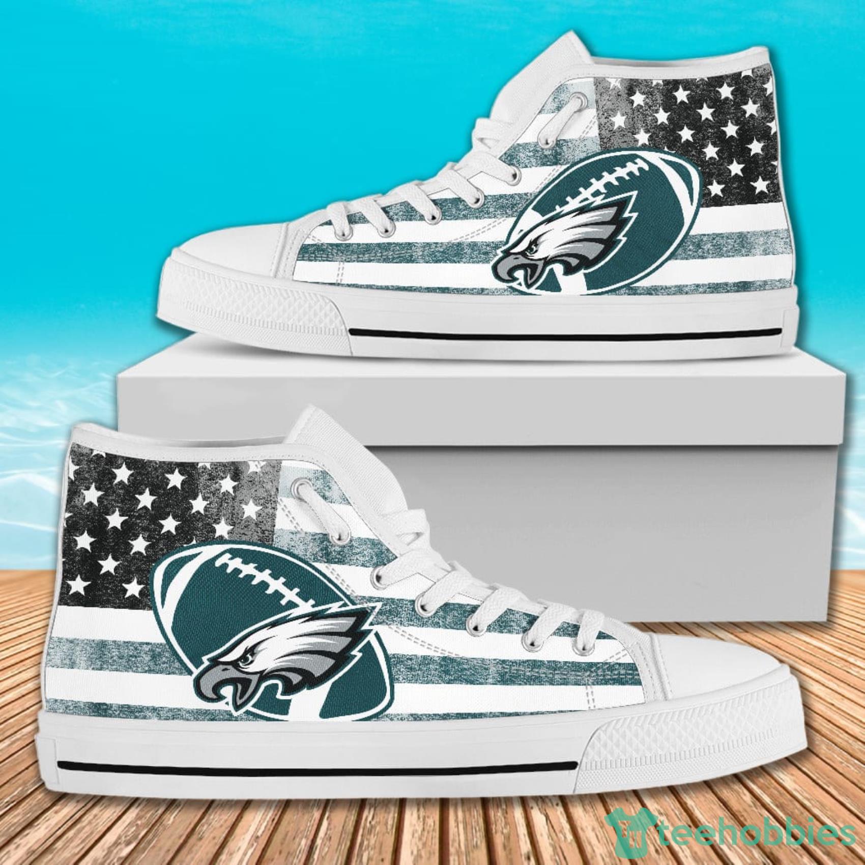 American Flag Rugby Philadelphia Eagles High Top Canvas Shoes For Men And Women Product Photo 2