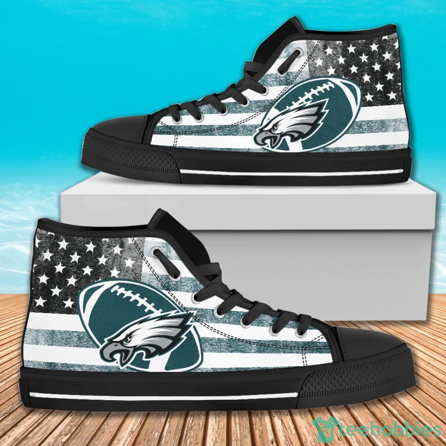 American Flag Rugby Philadelphia Eagles High Top Canvas Shoes For Men And Women Product Photo 1