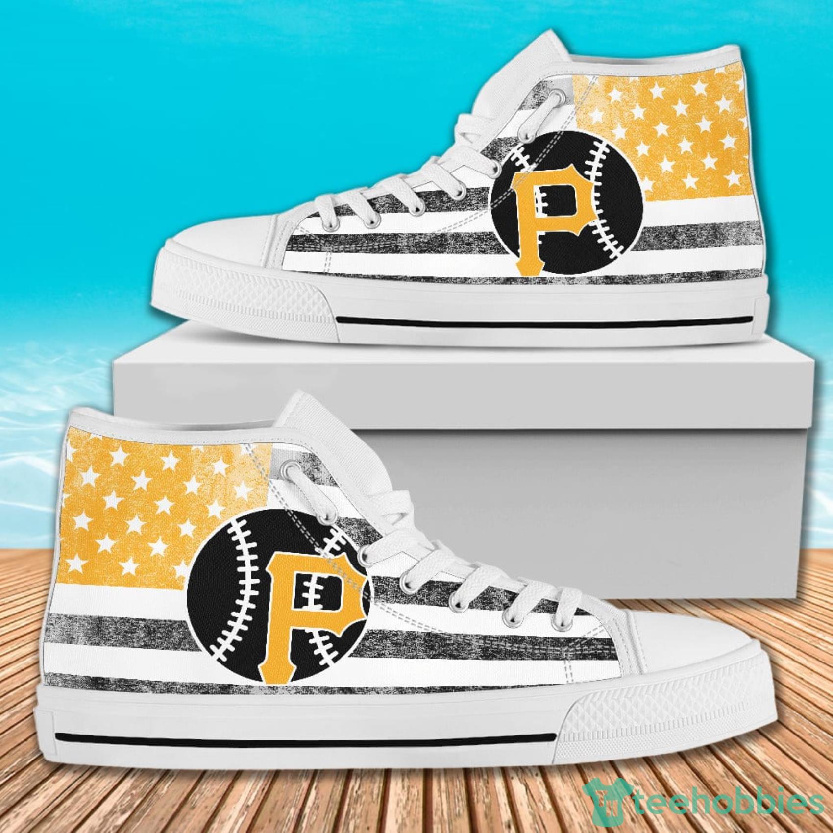 American Flag Rugby Pittsburgh Pirates High Top Canvas Shoes For Men And Women Product Photo 2