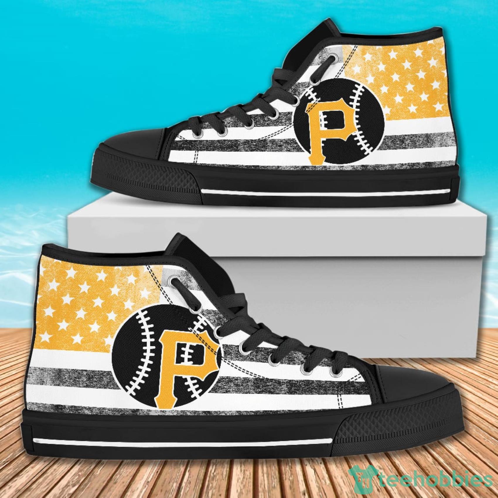 American Flag Rugby Pittsburgh Pirates High Top Canvas Shoes For Men And Women Product Photo 1