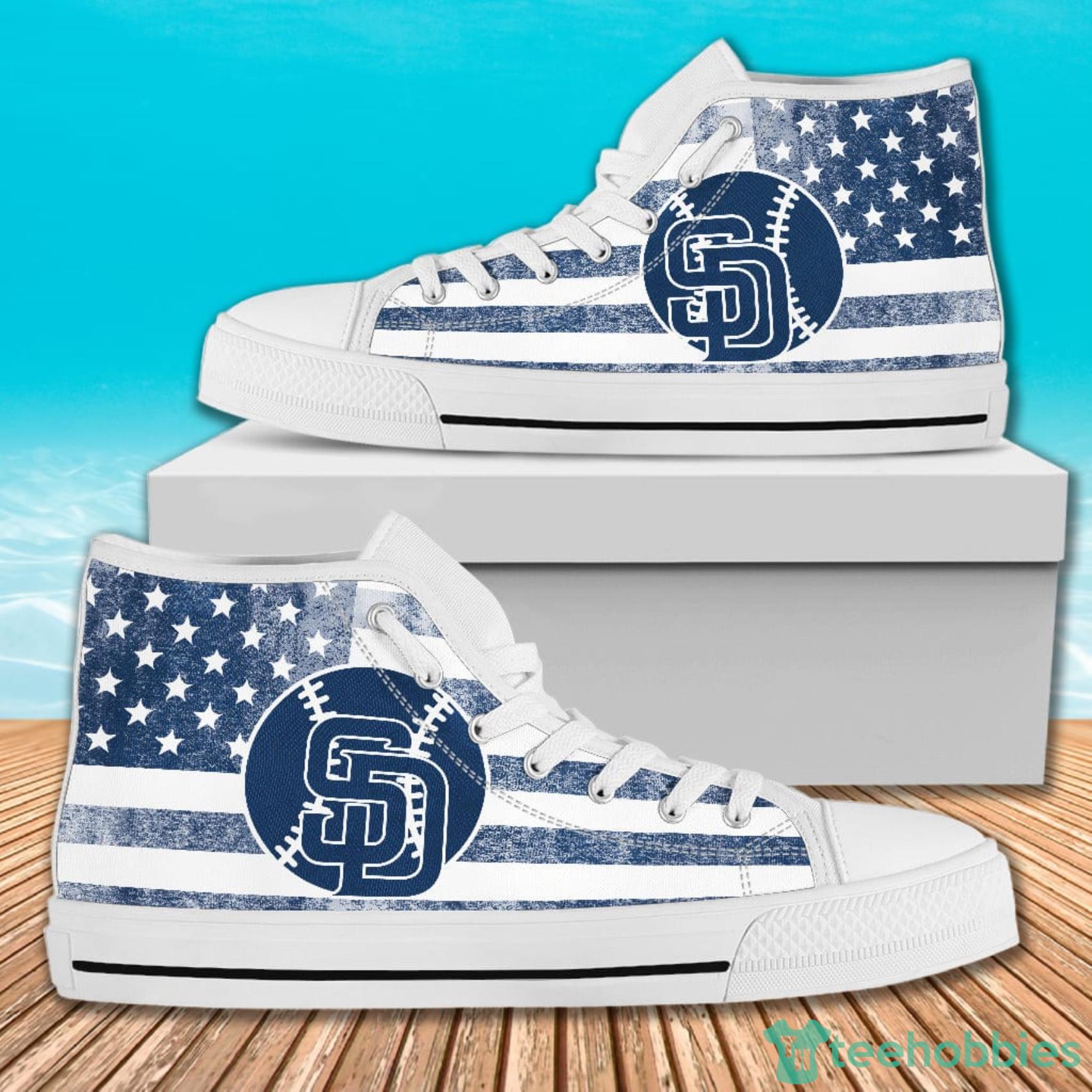 American Flag Rugby San Diego Padres High Top Canvas Shoes For Men And Women Product Photo 2