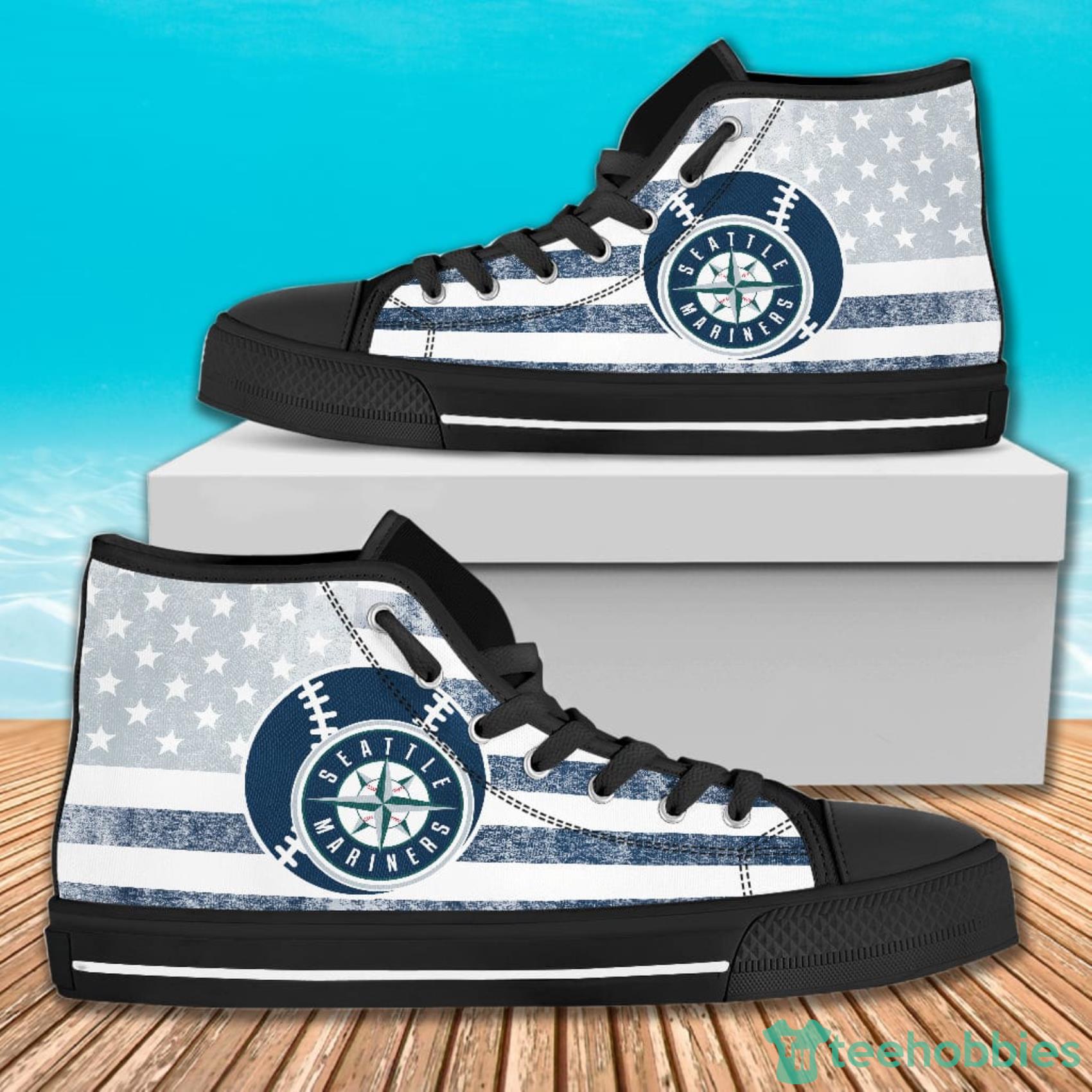 American Flag Rugby Seattle Mariners High Top Canvas Shoes For Men And Women Product Photo 1