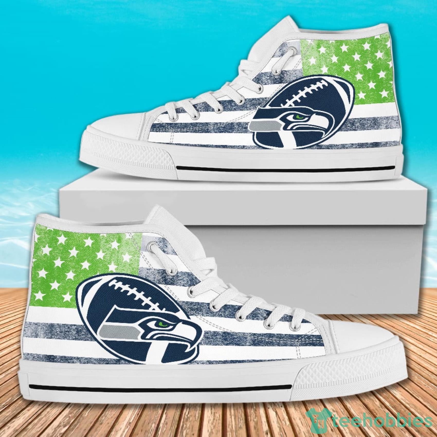 American Flag Rugby Seattle Seahawks High Top Canvas Shoes For Men And Women Product Photo 2