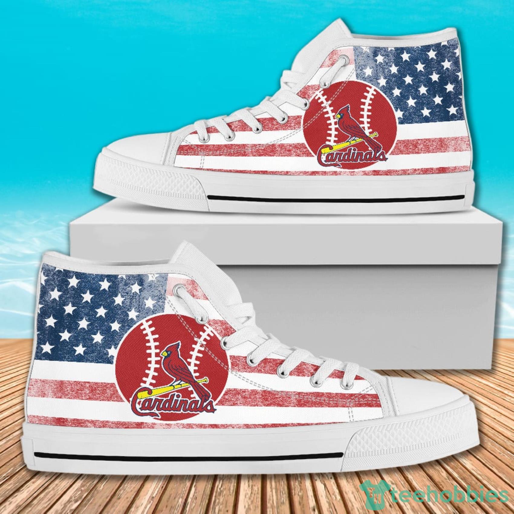 American Flag Rugby St. Louis Cardinals High Top Canvas Shoes For Men And Women Product Photo 2
