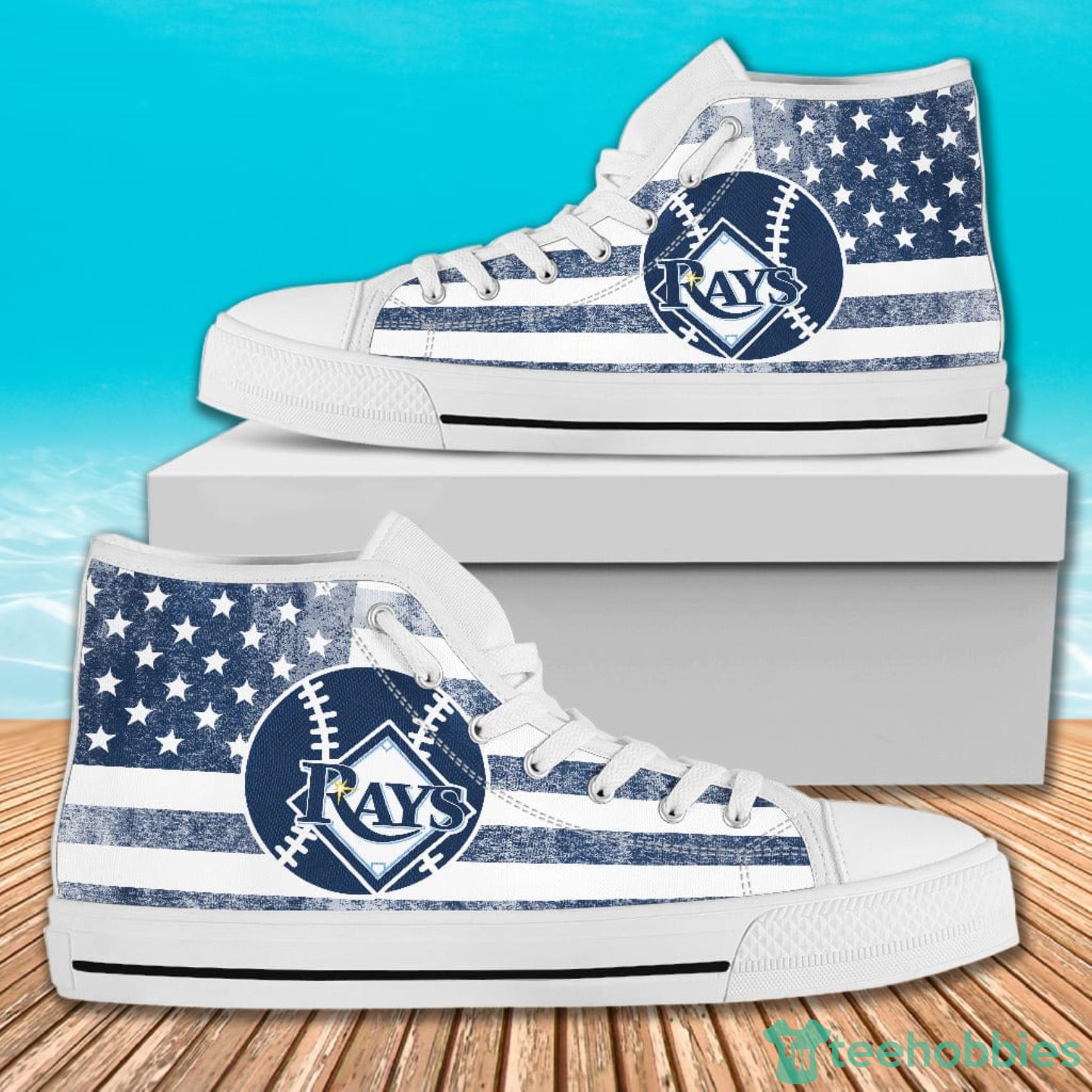 American Flag Rugby Tampa Bay Rays High Top Canvas Shoes For Men And Women Product Photo 2