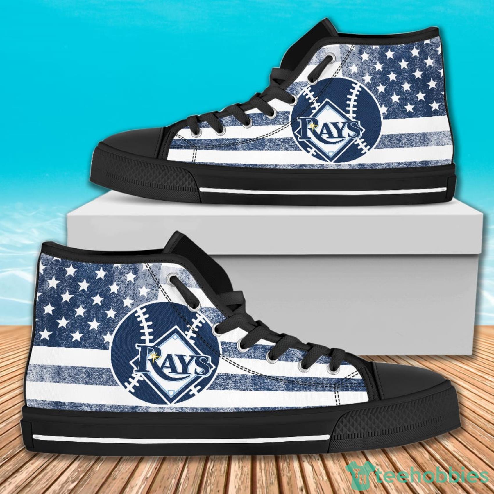 American Flag Rugby Tampa Bay Rays High Top Canvas Shoes For Men And Women Product Photo 1