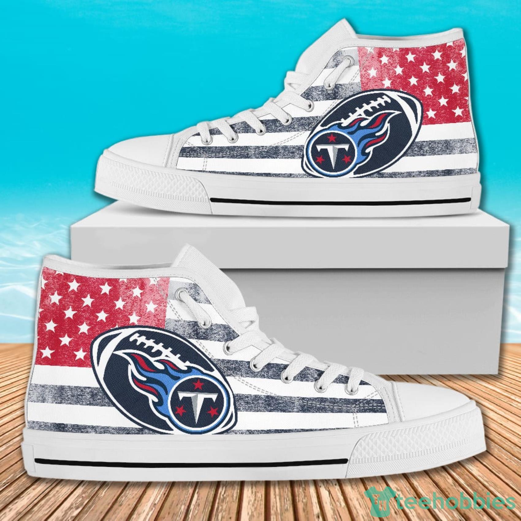 American Flag Rugby Tennessee Titans High Top Canvas Shoes For Men And Women Product Photo 2