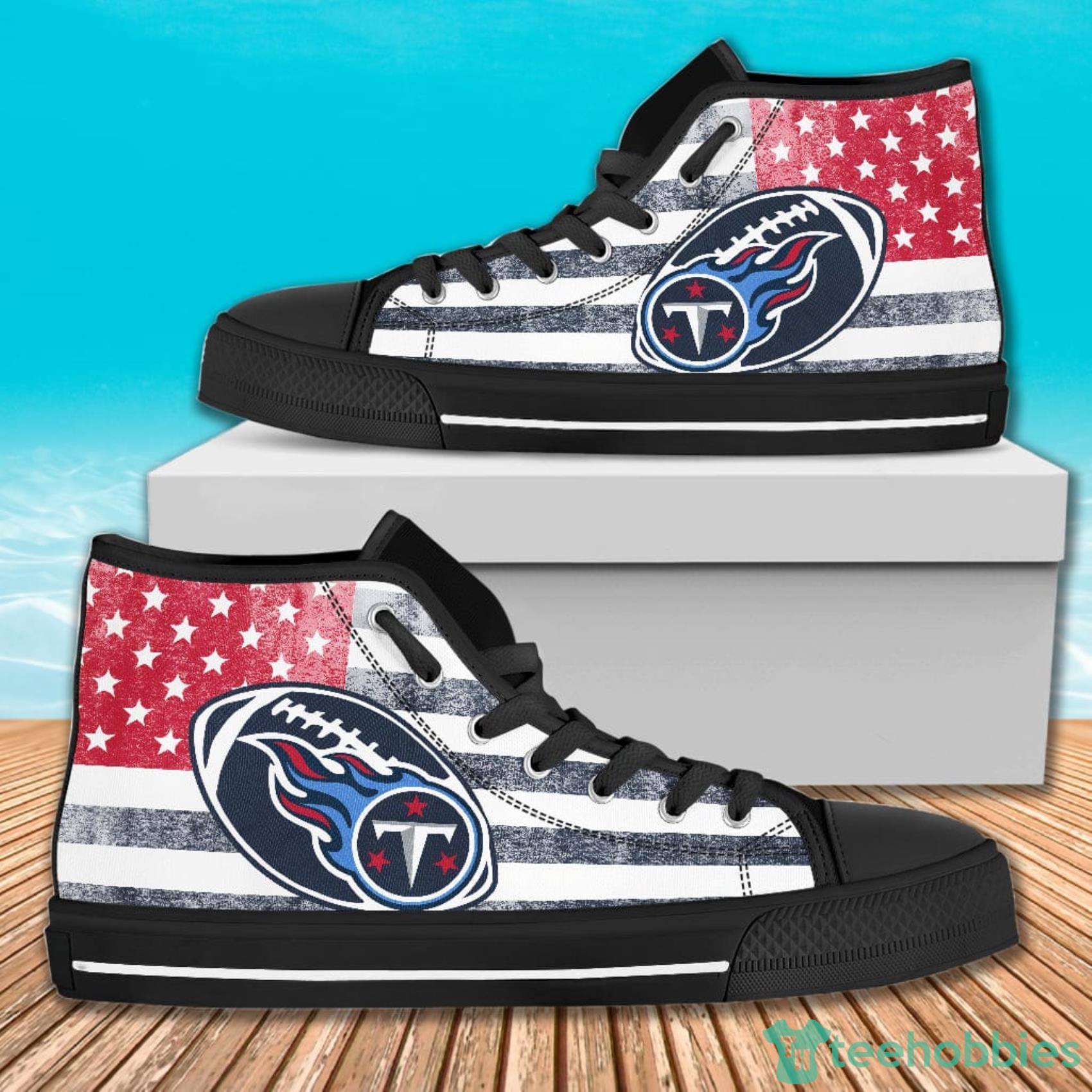 American Flag Rugby Tennessee Titans High Top Canvas Shoes For Men And Women Product Photo 1