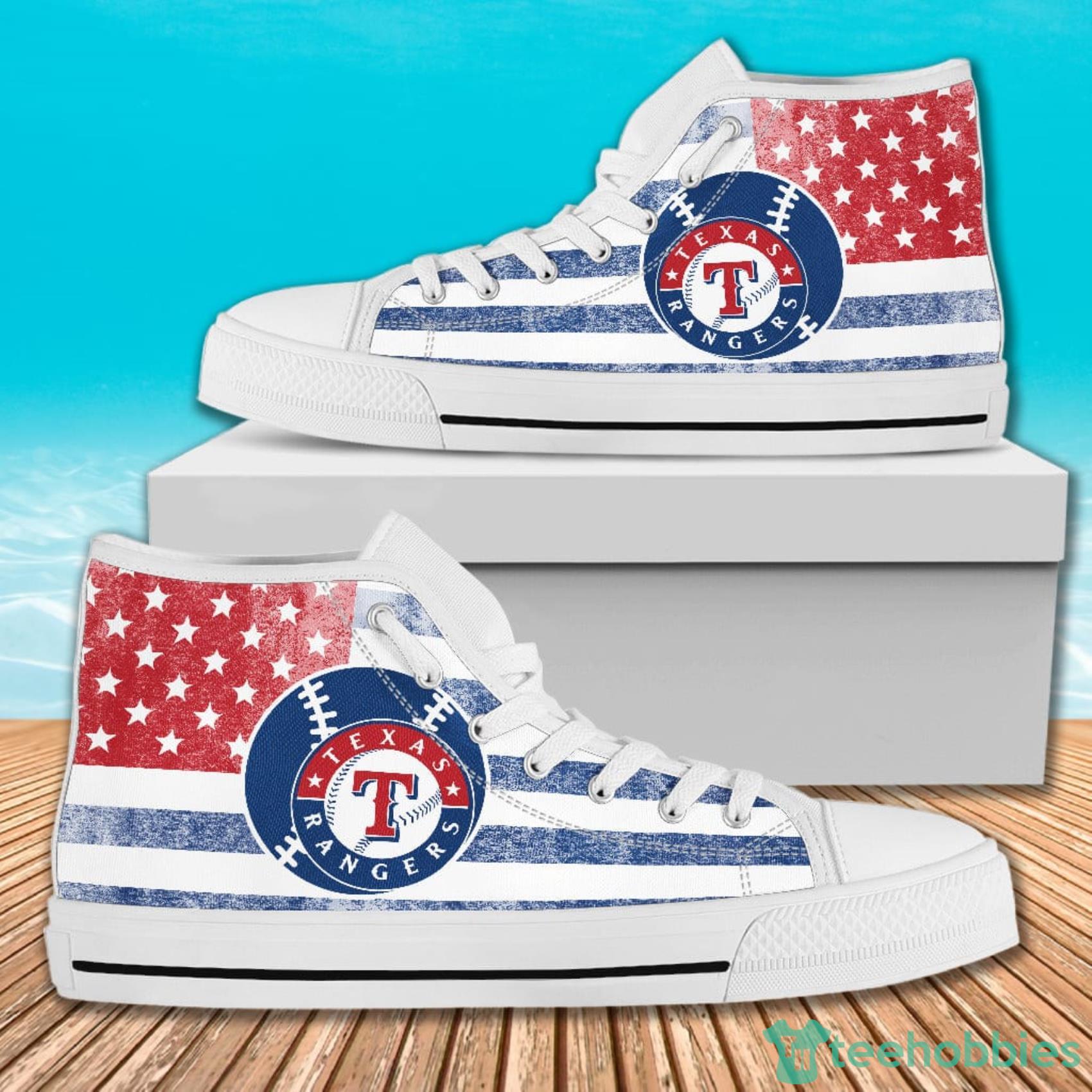 American Flag Rugby Texas Rangers High Top Canvas Shoes For Men And Women Product Photo 2
