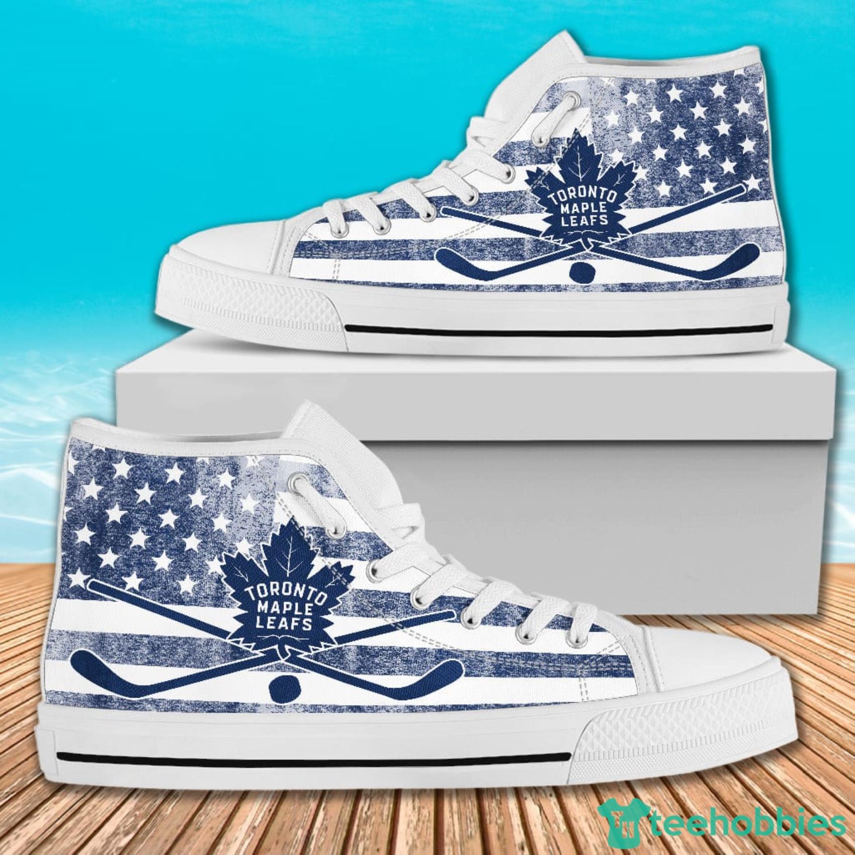 American Flag Rugby Toronto Maple Leafs High Top Canvas Shoes For Men And Women Product Photo 2