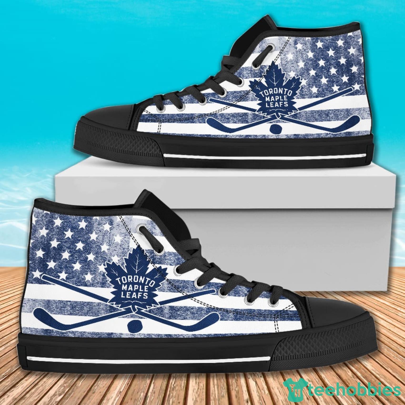 American Flag Rugby Toronto Maple Leafs High Top Canvas Shoes For Men And Women Product Photo 1