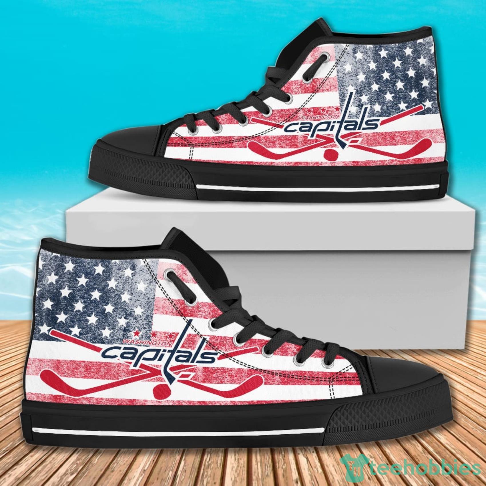 American Flag Rugby Washington Capitals High Top Canvas Shoes For Men And Women Product Photo 1