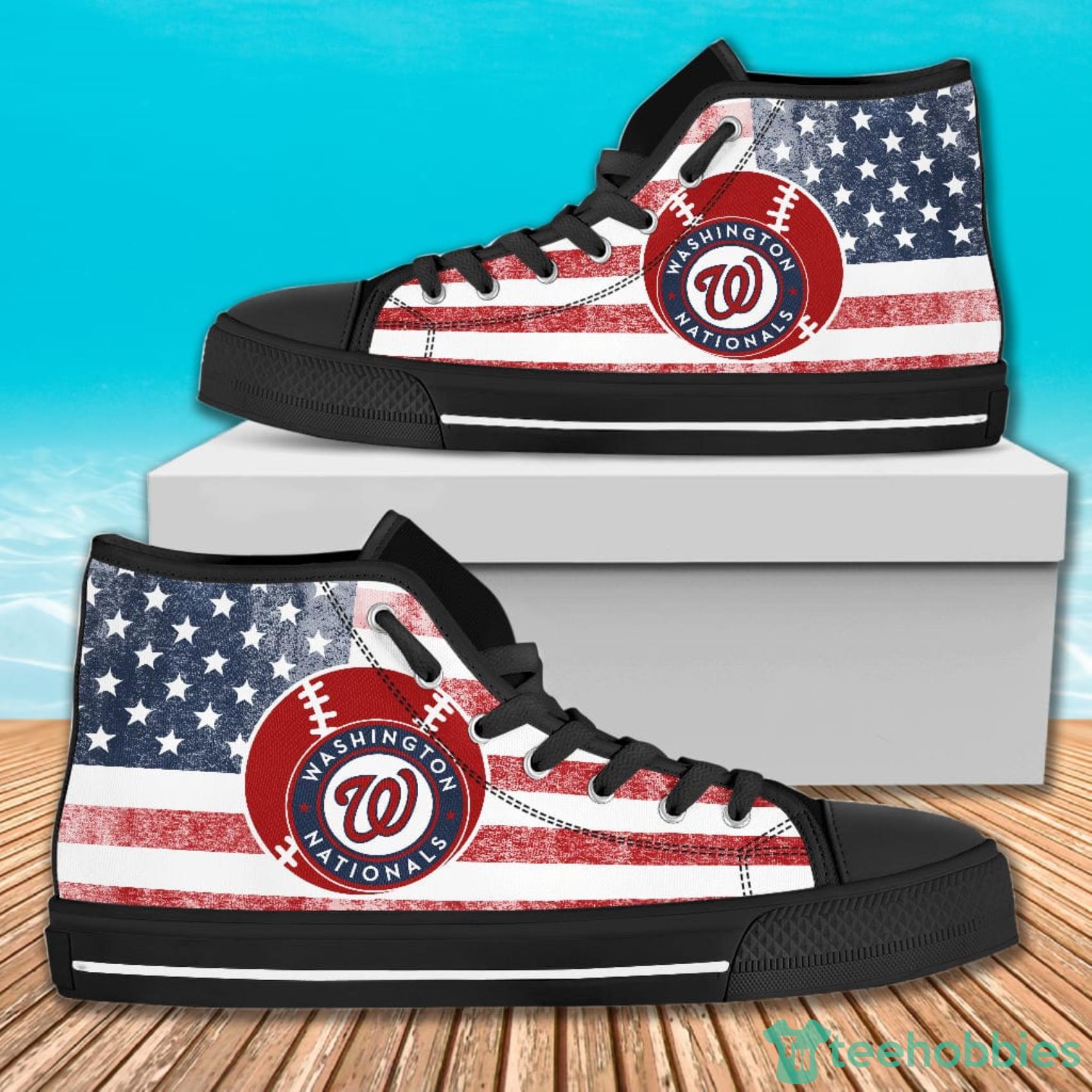 American Flag Rugby Washington Nationals High Top Canvas Shoes For Men And Women Product Photo 1