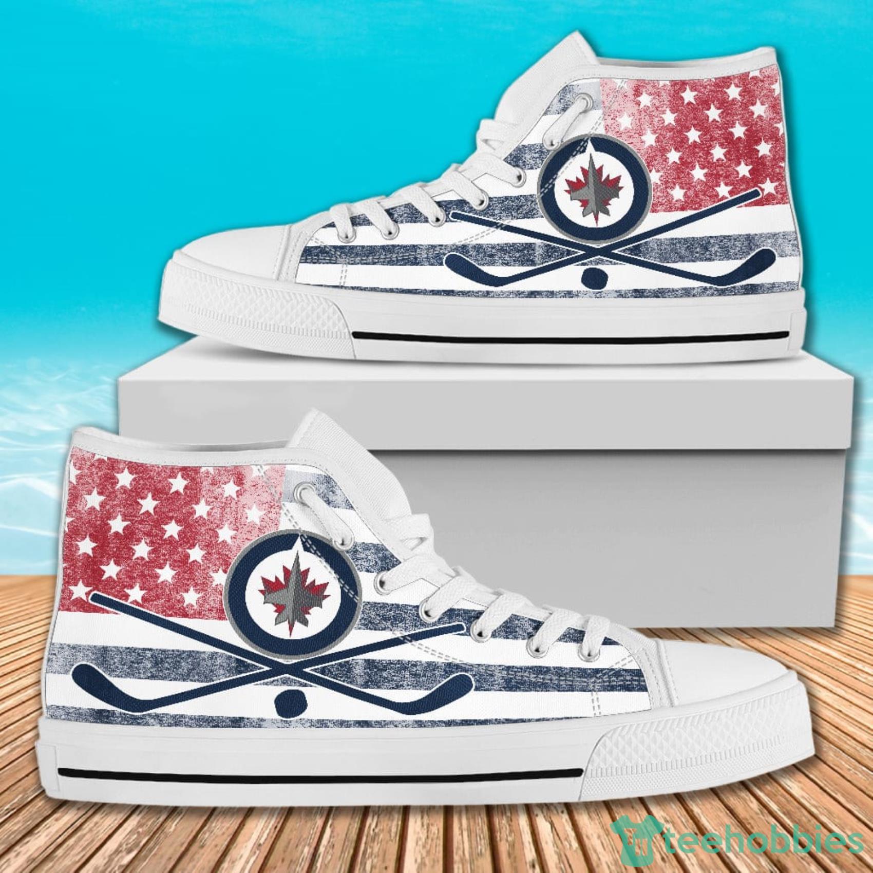American Flag Rugby Winnipeg Jets High Top Canvas Shoes For Men And Women Product Photo 2